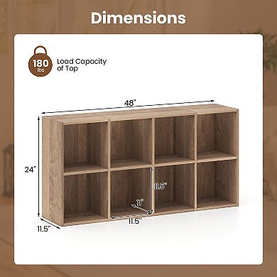 Costway 8-Cube Bookcase Bookshelf with 2 Anti-Tipping Kits Storage Organizer