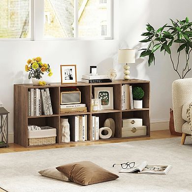 Costway 8-Cube Bookcase Bookshelf with 2 Anti-Tipping Kits Storage Organizer