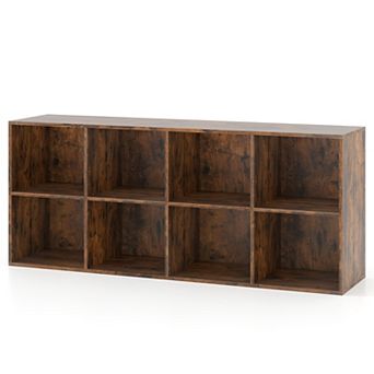 Costway 8-Cube Bookcase Bookshelf with 2 Anti-Tipping Kits Storage Organizer