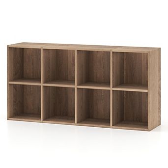 Costway 8-Cube Bookcase Bookshelf with 2 Anti-Tipping Kits Storage Organizer