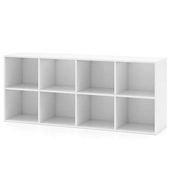 Costway 8-Cube Bookcase Bookshelf with 2 Anti-Tipping Kits Storage Organizer