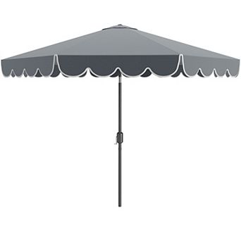 Costway 10 FT Patio Umbrella with Crank Tilt Adjustment Ruffles Vented Top 8 Ribs