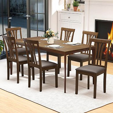 Costway Dining Chairs Set Linen Fabric Dining Room Chairs with Hollowed Backrests