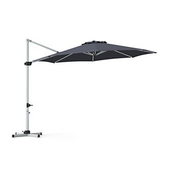 Costway 11FT Cantilever Outdoor Umbrella, Large Offset Umbrella with 360-Degree Rotation