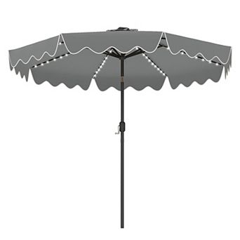 Costway 10FT Solar Outdoor Market Table Umbrella with 112 Color-Changing Flowing LED Lights