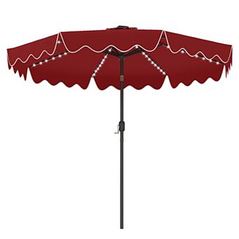 Costway 10FT Solar Outdoor Market Table Umbrella with 112 Color-Changing Flowing LED Lights