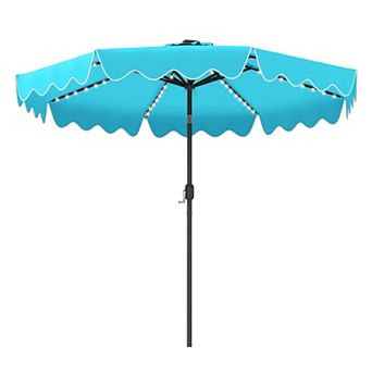 Costway 10FT Solar Outdoor Market Table Umbrella with 112 Color-Changing Flowing LED Lights