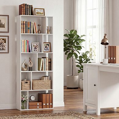 Costway 5-Tier Bookshelf with Open Back, Display Storage Shelf with Anti-Tipping Kits for Home