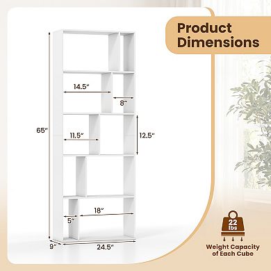 Costway 5-Tier Bookshelf with Open Back, Display Storage Shelf with Anti-Tipping Kits for Home