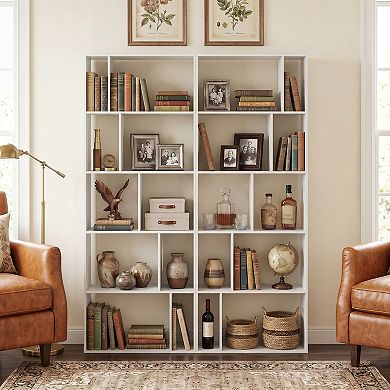 Costway 5-Tier Bookshelf with Open Back, Display Storage Shelf with Anti-Tipping Kits for Home