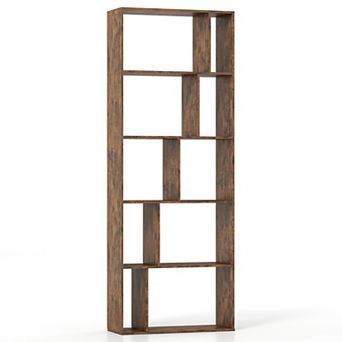 Costway 5 tier Bookshelf with Open Back, Display Storage Shelf with Anti-Tipping Kits for Home