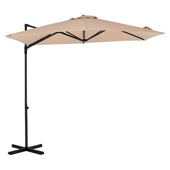 Costway 10' Cantilever Patio Umbrella Heavy-duty Offset Hanging Umbrella with 360° Rotation