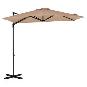 Costway 10' Cantilever Patio Umbrella Heavy-duty Offset Hanging Umbrella with 360° Rotation