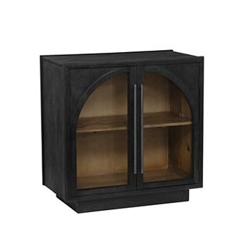 Linon Dimarco Arch Glass Door Storage Cabinet