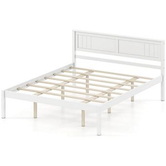 Costway Wooden Platform Bed Frame with Headboard Mattress Foundation