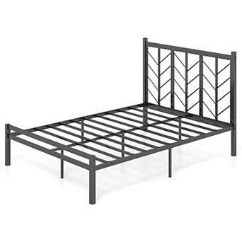 Costway Platform Bed with Headboard 11.5" Under Bed Storage Easy Assembly