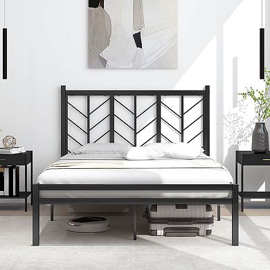 Costway Platform Bed with Headboard 11.5" Under Bed Storage Easy Assembly