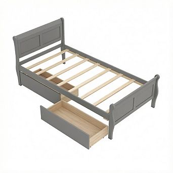 Costway Bed Frame with Storage Drawers, Wood Platform Bed with Headboard Footboard