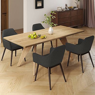 Costway Dining Chairs Set of 2 Upholstered Accent Chairs with Comfy Padded Backrest