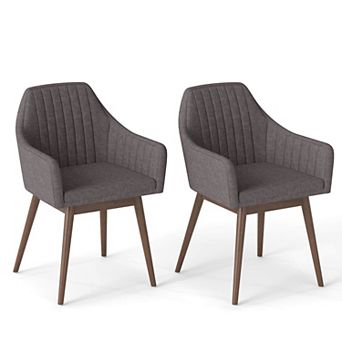 Costway Dining Chairs Set of 2 Upholstered Accent Chairs with Comfy Padded Backrest