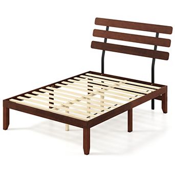 Costway 15.5 Inch Bed Frame with Retro Headboard &Under-Bed Storage Space