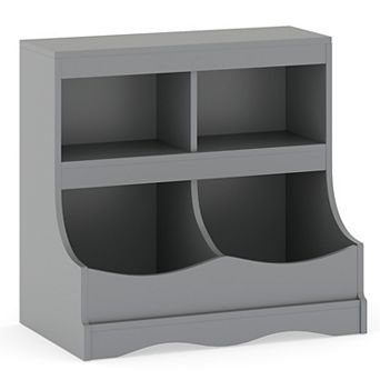 Costway Toy Storage Organizer for Toys & Books 4-Cubby Kids Bookcase for Children's Room