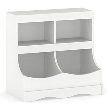Costway Toy Storage Organizer for Toys & Books 4-Cubby Kids Bookcase for Children's Room