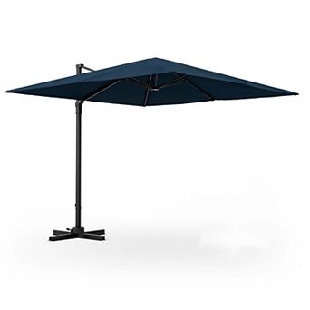 Costway Patio 9.5FT Square Cantilever Offset Hanging Umbrella 2 tier 360° Outdoor