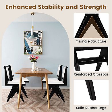 Costway Mid Century Modern Dining Chairs Faux Shearling Upholstered Dinner Chairs