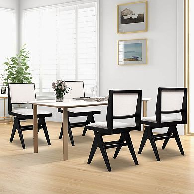 Costway Mid Century Modern Dining Chairs Faux Shearling Upholstered Dinner Chairs