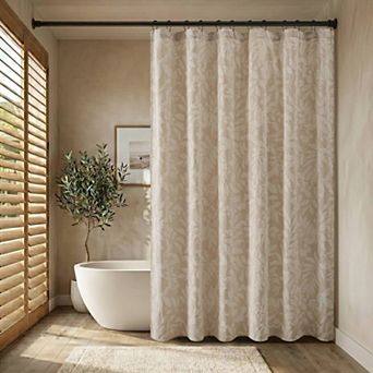Harbor House Solace Leaf Botanical Jacquard Shower Curtain