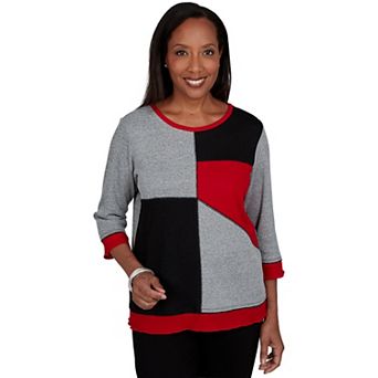 Women's Alfred Dunner Heathered Colorblock Knit Top