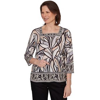 Women's Alfred Dunner Stained Glass Border Trim Top