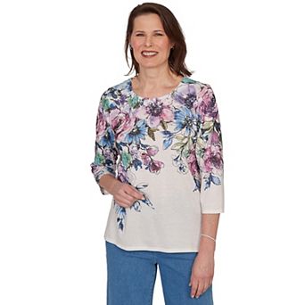 Women's Alfred Dunner Falling Roses Knit Top