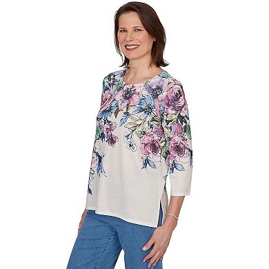 Women's Alfred Dunner Falling Roses Knit Top
