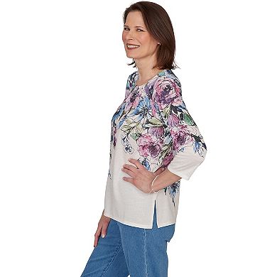 Women's Alfred Dunner Falling Roses Knit Top