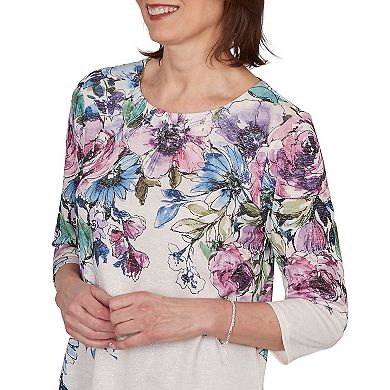 Women's Alfred Dunner Falling Roses Knit Top