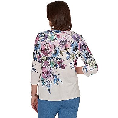 Women's Alfred Dunner Falling Roses Knit Top