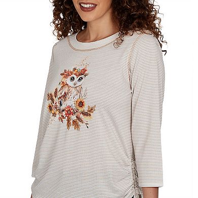 Women's Alfred Dunner Autumn Owl Knit Top