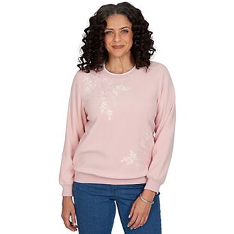 Women's Alfred Dunner Floral Embroidered Sweatshirt