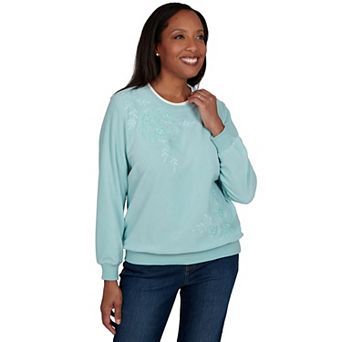 Women's Alfred Dunner Floral Embroidered Sweatshirt
