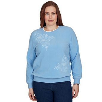 Women's Alfred Dunner Floral Embroidered Sweatshirt