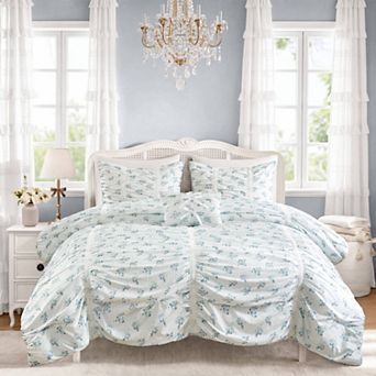 Intelligent Design Anna Ruched Floral Comforter Set