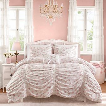 Intelligent Design Anna Ruched Floral Comforter Set