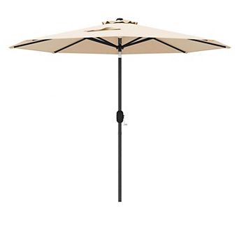 Costway 9FT Patio Umbrella Patio Market Steel Tilt W/ Crank Outdoor Yard Garden