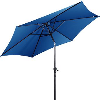Costway 9FT Patio Umbrella Patio Market Steel Tilt W/ Crank Outdoor Yard Garden
