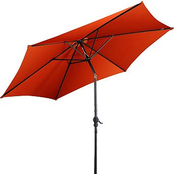 Costway 9FT Patio Umbrella Patio Market Steel Tilt W/ Crank Outdoor Yard Garden