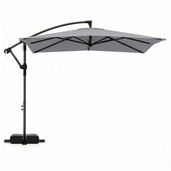 Costway 8 x 8 FT Offset Cantilever Patio Umbrella Square Hanging Outdoor Market Umbrella