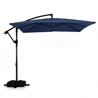 Costway 8 x 8 FT Offset Cantilever Patio Umbrella Square Hanging Outdoor Market Umbrella