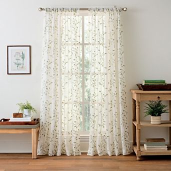 Martha Stewart Durham Embroidery 2 pc Window Curtain Set